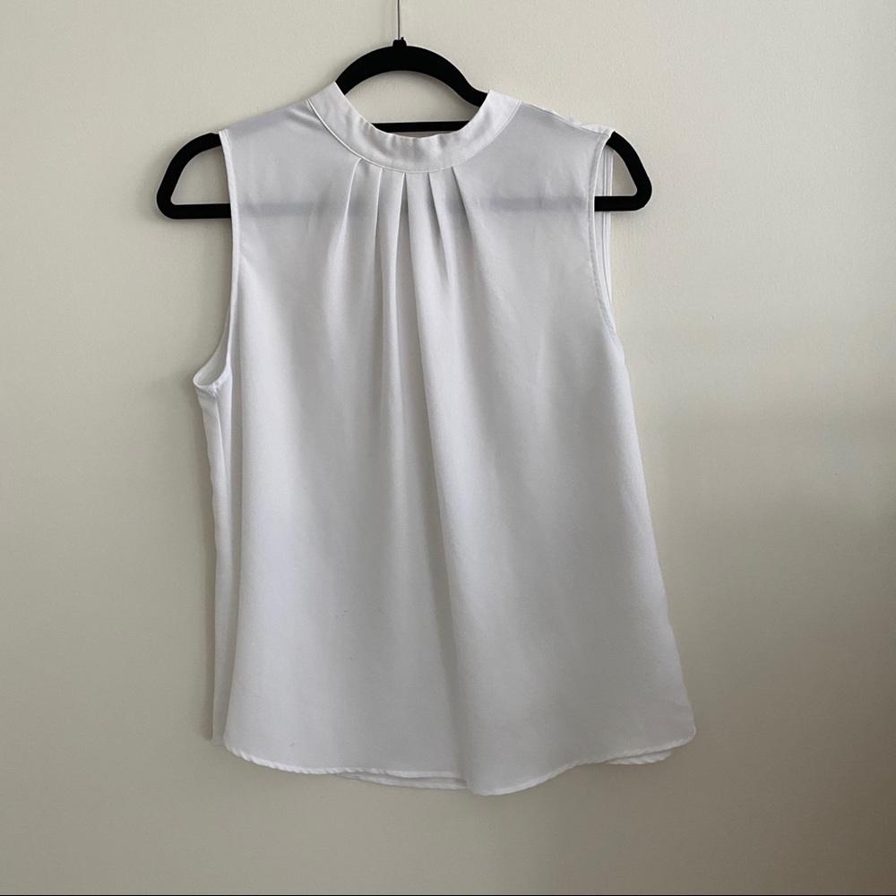 White Sleeveless Work Blouse